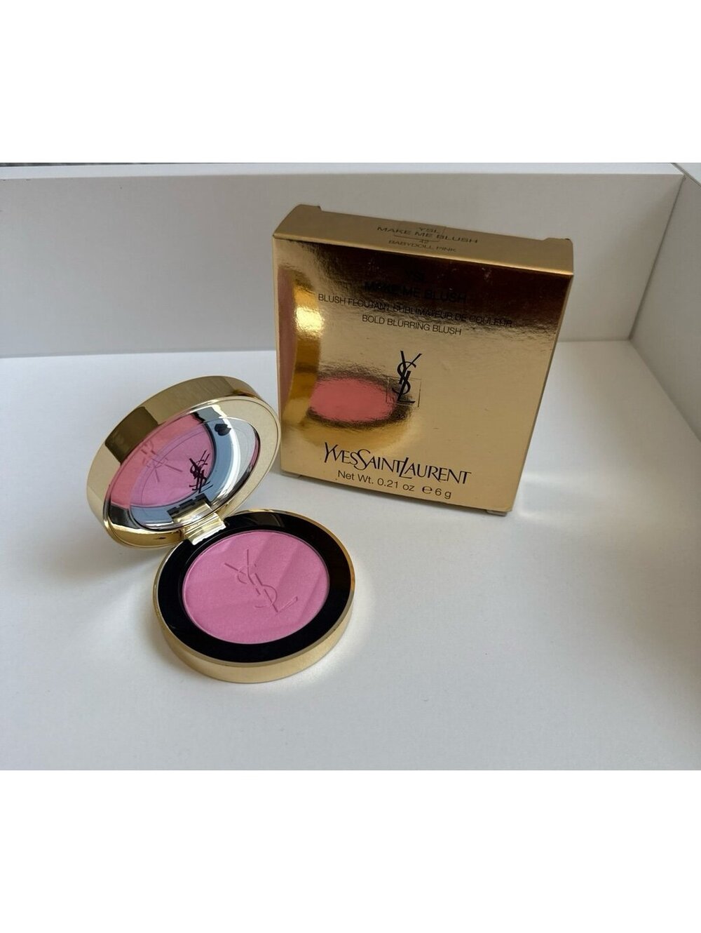 NEW YSL-Make Me Blush 24H Buildable Powder Blush “42 BABYDOLL PINK”